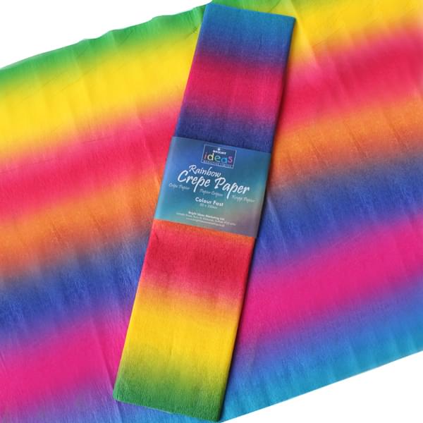 Rainbow Crepe Paper 50cm x 2.5m - Bright Ideas Crafts