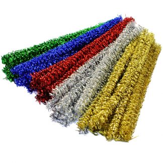 Curly Metallic Pipe Cleaner Craft Stems PK50