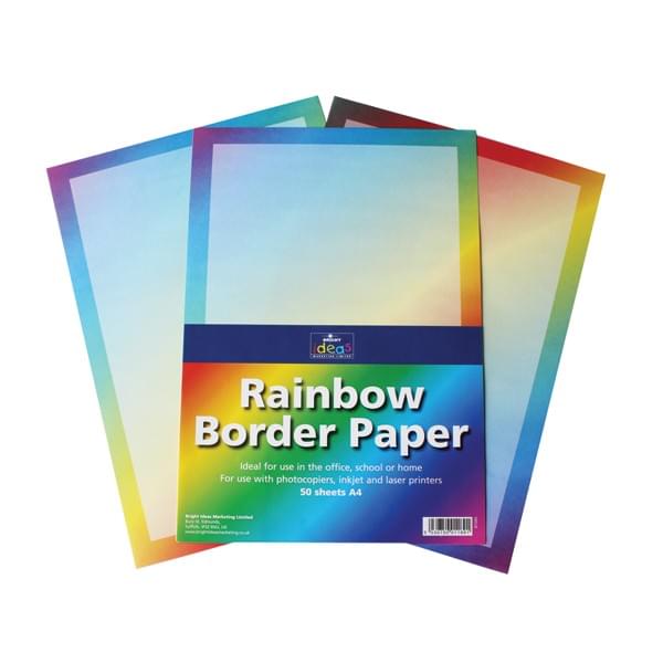 BI1065 Rainbow Border Paper A4