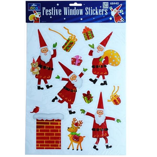 BI7535 Jolly Santa Window Stickers