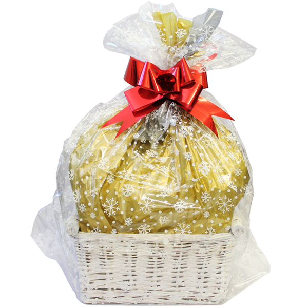 Presents Christmas Cellophane with Snowflake design GOLD & SILVER Hampers 
