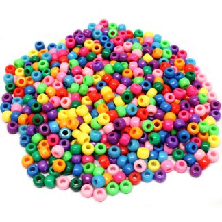 BI7968 Assort Colour Barrel Beads PK500