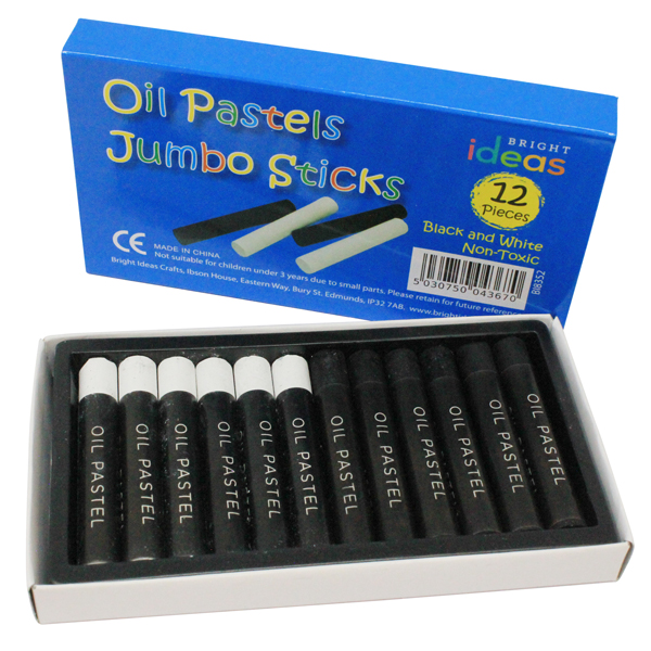 HE1319207 - Artiste Jumbo Oil Pastels - Black and White - Pack of 12